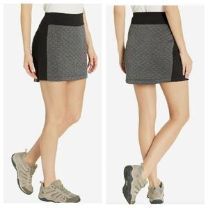 SMARTWOOL Quilted Wool‑Blend Mini Skirt Black Gray Athleisure Performance LARGE